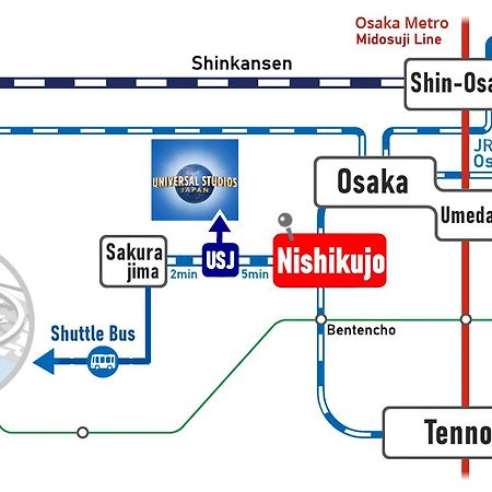 Usj 2 Stops, Umeda&Dotonbori 8Mins, Ninja Style Sv1 Осака Екстериор снимка